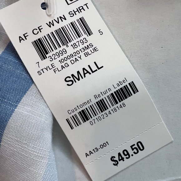 Stalin & Company Striped Sleeveless Button Down High Low Top Size Small New - Picture 6 of 8